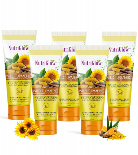 NutriGlow Wild Turmeric Face Wash 65 ml (Pack of 5) Fs