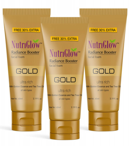NutriGlow Gold Radiance Booster Foam Face Wash 65ml (Pack Of 3) Fs