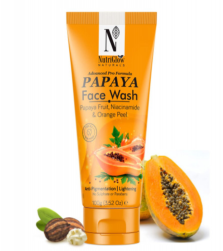 NutriGlow NATURAL'S Advanced Pro Formula Papaya for Skin Brightening & Tan Removal Face Wash 100 g (pack of 2)