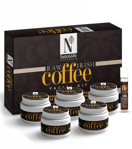 NutriGlow Natural’s Raw Irish Coffee Facial Kit with Grounded Coffee 6-Pieces 250g+10ml