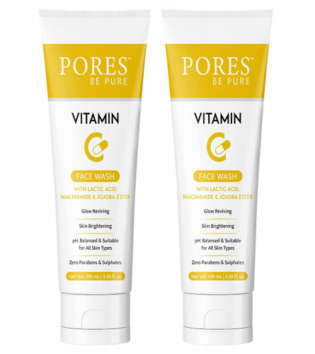 PORES Be Pure Face Wash with Vitamin C, Lactic Acid & Jojoba 100 ml (pack of 2)
