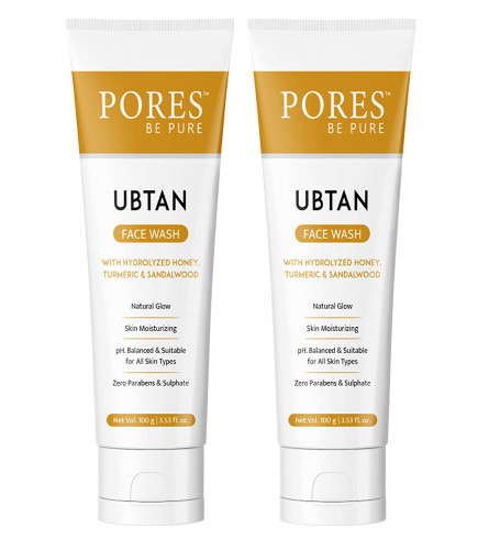 PORES Be Pure Ubtan Face Wash with Hydrolyzed Honey Turmeric & Sandalwood 100 gm (pack of 2)