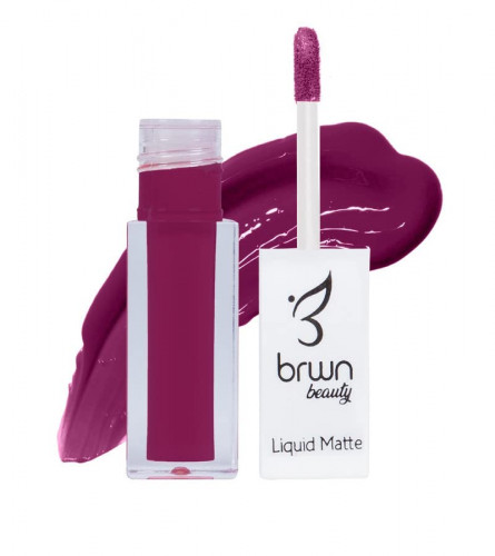 Brwn Beauty Liquid Matte Lipstick Long Lasting Waterproof Non Drying Super Stay Matte Finish  (Wine, 30 ml)