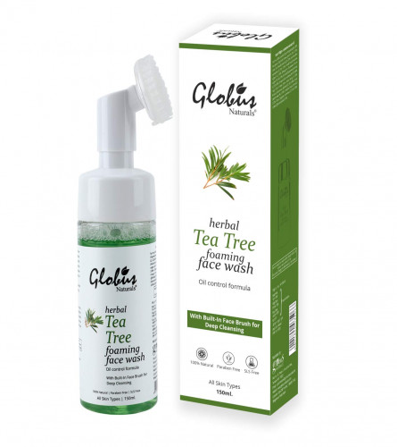 Globus Naturals Tea Tree Acne Control Foaming Face wash With Silicon Face Massage Brush, 150 ml (pack of 2) free shipping