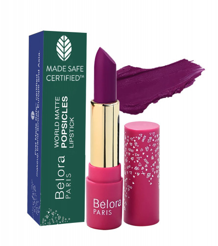 Belora Paris World Matte Lipstick Vitamin C Popsicles - Transferproof I Vegan I 4.2 GM- 06 Peru Purple (pack of 2)