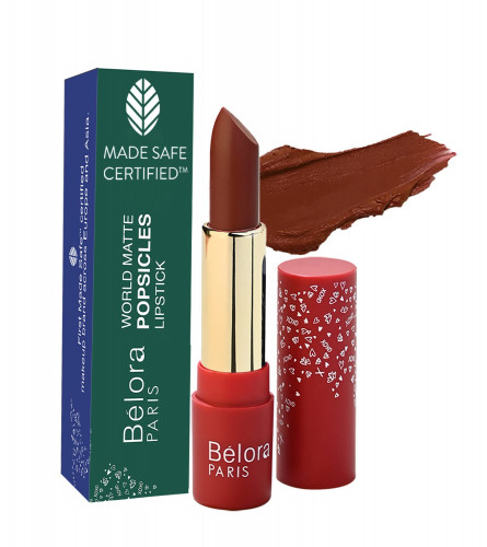 Belora Paris World Matte Lipstick Vitamin C Popsicles - Transferproof I Vegan I 4.2 GM- 07 Monaco Mocha (pack of 2)