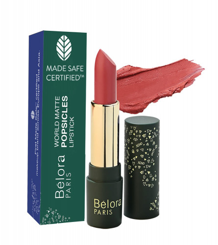 Belora Paris World Matte Lipstick Vitamin C Popsicles - Transferproof I Vegan I 4.2 GM- 11 Nudie Peach (pack of 2)