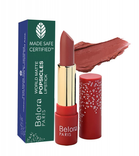 Belora Paris World Matte Lipstick Vitamin C Popsicles - Transferproof I Vegan I 4.2 GM- 13 Earthy Sudan (pack of 2)