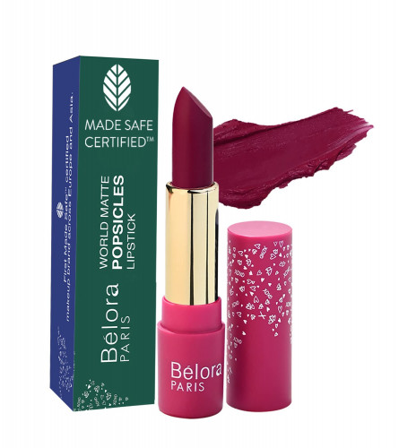 Belora Paris World Matte Lipstick Vitamin C Popsicles - Transferproof I Vegan I 4.2 GM- 14 Berry Berlin (pack of 2)