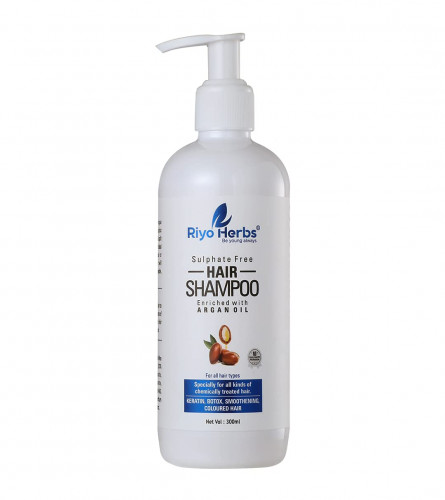 Riyo Herbs Argan Oil Shampoo | Sulphate Free Organic - Best for Damaged, Dry, Split Ends & Frizzy Hair | For All Hair Types | 100% Vegan, 300 ml (free shipping)