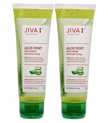 Jiva Aloe Mint Facewash - 100 g - Pack of 2 (free shipping)