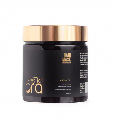 Celestial ora Argan Oil hair mask deep smoothing for Vitamin E & natural emollients