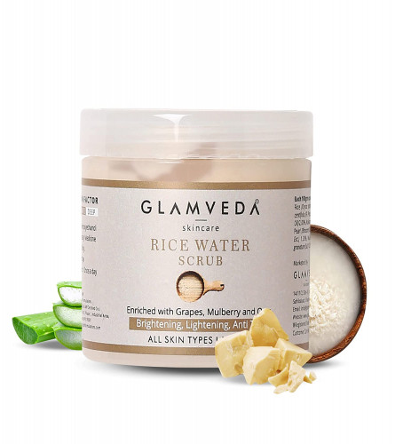 Glamveda Rice Water Brightening Face Scrub For Women | For Lightens Skin | Reduces Pigmentation & Tanning | 100 gm (pack of 2) free shipping