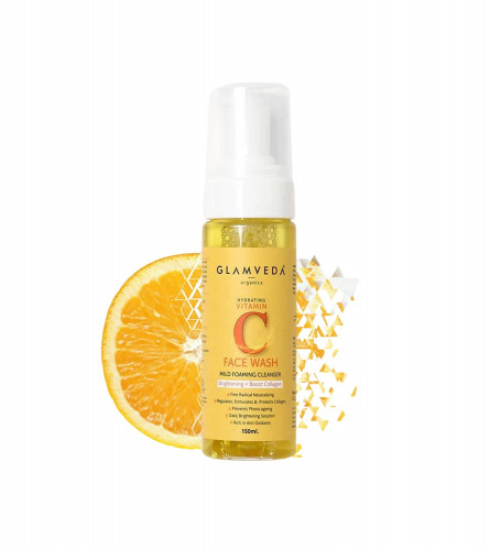 Glamveda Vitamin-C Brightening Foaming Face Wash (150 ml x 2 pack)  free shipping
