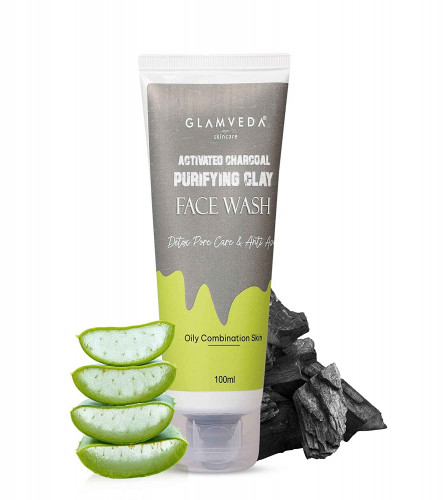 Glamveda Activated Charcoal Clay Face Wash,, 100 gm (pack of 3 ) free shipping