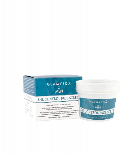 Glamveda Men's Oil Control & Black Head Removing Face Scrub | Paraben Free | 80 gm (pack 2) free shipping