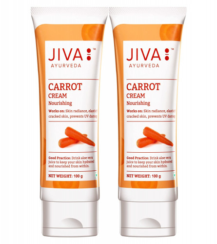 Jiva Carrot NourishingFace Cream Repair Damage Skin 100 Gm Pack Of 2 (Free Shipping Japan)
