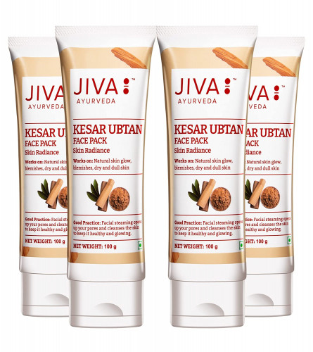 Jiva KesarUbtan Face Pack For Skin Radiance - 100 G - Pack of 4 (Free Shipping Hongkong)
