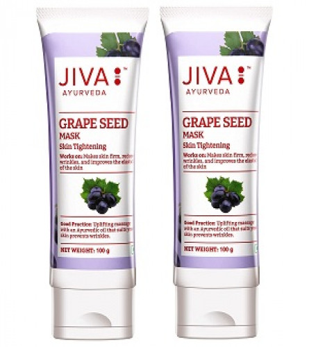 Jiva Grape Seed Mask Nourishes Skin Improves Skin Elasticity, 100 gm