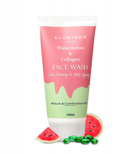 Glamveda Watermelon & Collagen Anti Ageing Face Wash, 100 ml (pack of 3) free shipping