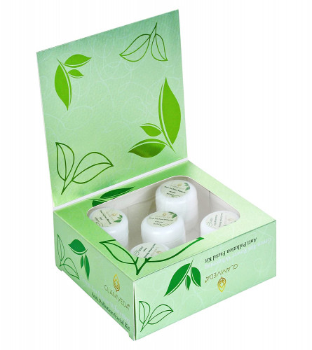 Glamveda Green Tea Power Whitening Facial Kit 110g| Anti Pollution & Brightening| 5 Step Facial Kit | 110 gm (pack of 2) free shipping