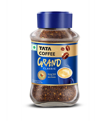 Tata Coffee Grand Classic Instant Coffee | Strong Taste & Rich Aroma | With Flavour Locked Decoction Crystals | 100g Jar