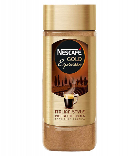 Nescafe Gold Espresso Italian Style Rich with Crema,Ground, 100 g Bottle, Glass Bottle
