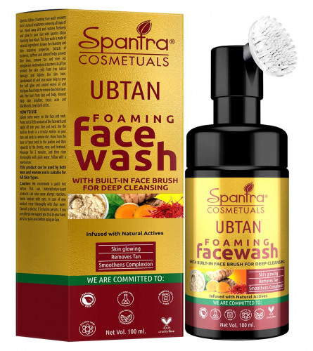 Spantra Ubtan Face Wash with Built in Silicone Face Brush Draws Out Dirt Exfoliate Dead Skin Layer Prevent Fine Lines & Dryness Remove Tan, 100 ml (pack of 2)