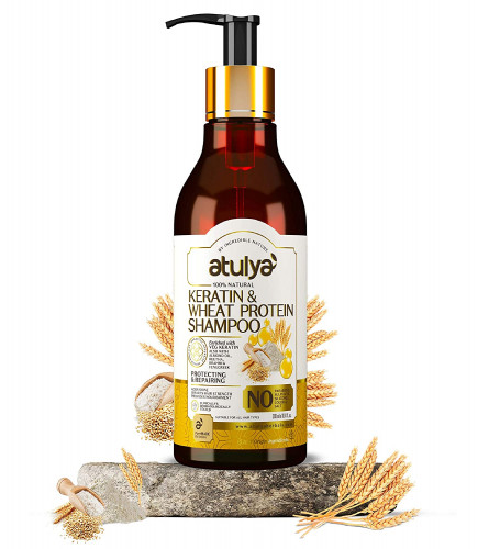 Atulya Keratin & Wheat Protein Shampoo | Shampoo for Protecting & Repairing Hair | Anti-Frizz Shampoo | 300 ml (free shipping)