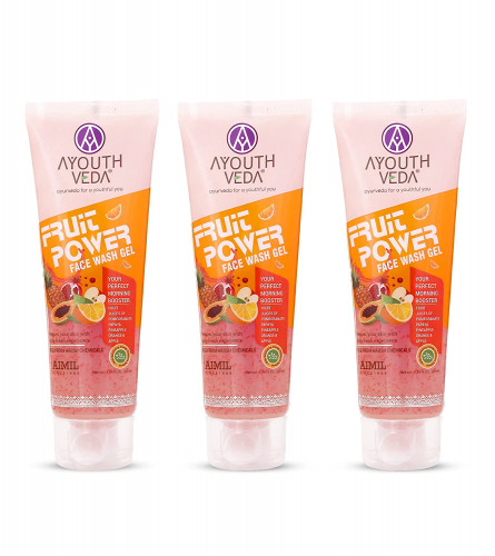Ayouthveda Fruit Face Wash Gel, Suitable for All Skin Type, Free from Harsh Chemicals, 100 Ml (Pack of 3) free shipping