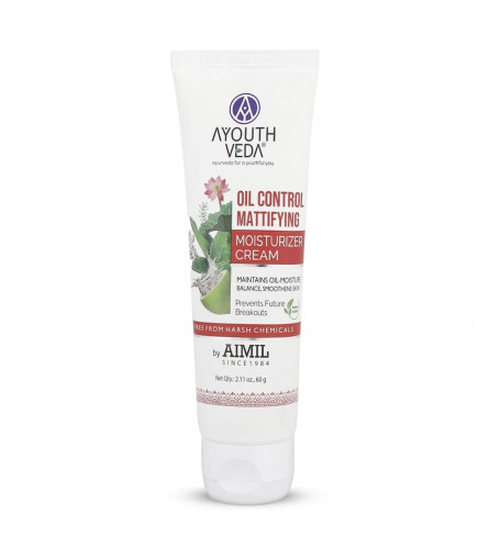 Ayouthveda Oil Control Mattifying Moisturizer Cream | Calms Skin Redness & Prevents Breakouts | 60 gm (pack of 2) free ship