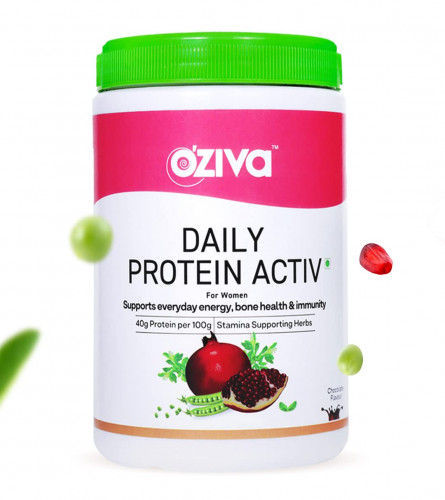OZiva Daily Protein Powder Activ Chocolate for Women 300 gm (Fs)