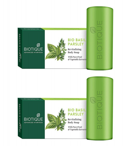 Biotique Basil And Parsley Revitalizing Body Soap, 150 GM X 2 PACK