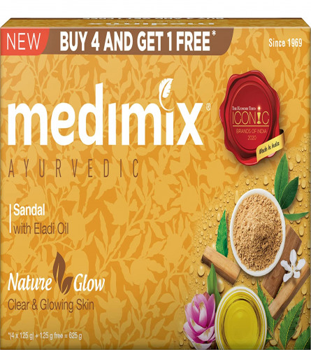 Medimix Ayurvedic Sandal Soap, 125g (4+1 Offer Pack)