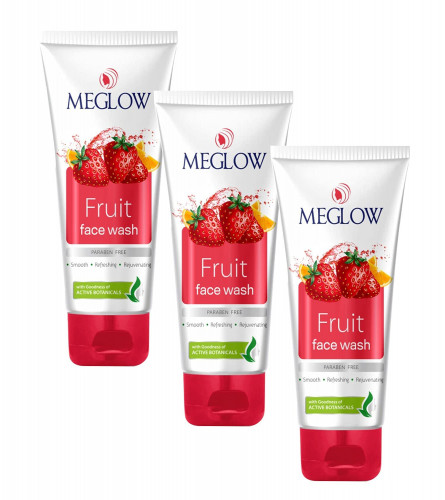 Meglow Fruit Face Wash 70 g (Pack of 3) Fs