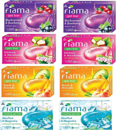 FIAMA Blackcurrant Berarberry 2 + Peach Avocado 2 + Patchouli Macadamia Gel Bar 8X75g (8 x 75 g)