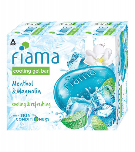 Fiama Cooling Gel Bar Menthol & Magnolia, With Skin Conditioners For Moisturized Skin, 125g Soap (Pack Of 3)