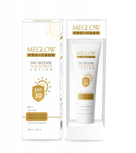 Meglow Pro-Care Day Defense Sunscreen lotion 50 ml (Pack of 2) Fs