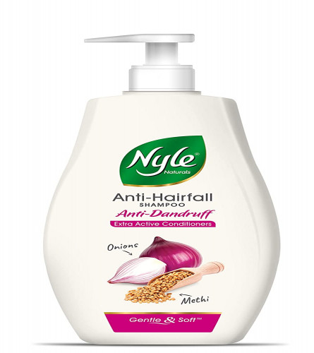 Nyle Naturals Onion and Methi Anti Dandruff 2 In1 Shampoo 400 ml (Fs)