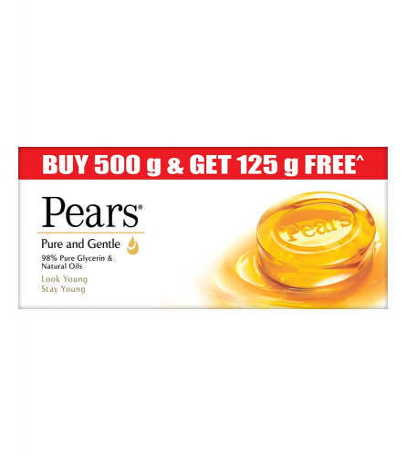 Pears Pure & Gentle Moisturising Bathing Bar Soap with Glycerine For Golden Glow 125g (Pack of 5)