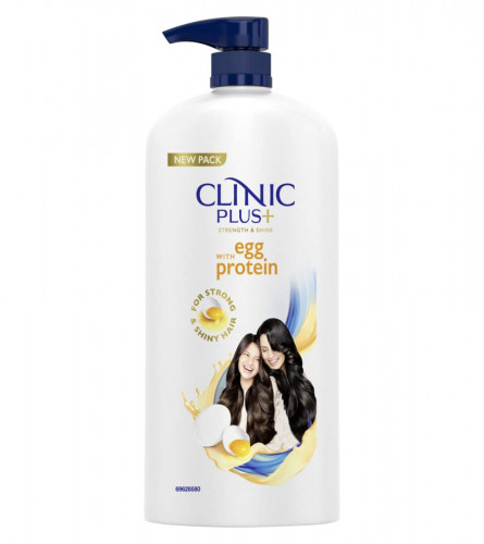Clinic Plus Strength & Shine With Egg Protein Shampoo For Hair Strengthening & Shine 1 L