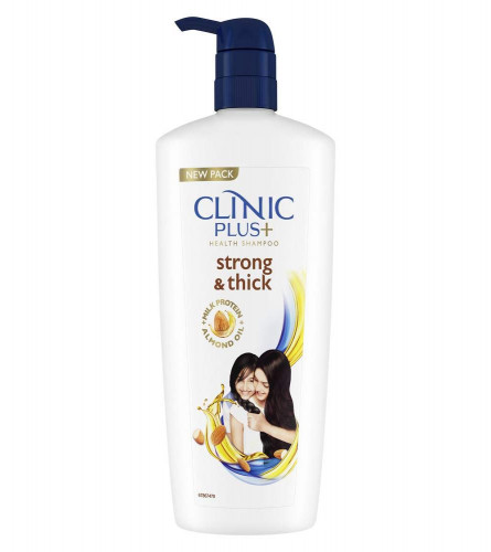 Clinic Plus Strong & Thick Shampoo 650 ml, With Almond Oil & Milk Proteins for Strength and Volume - Thickening Shampoo for Hair Growth