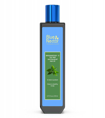 Blue Nectar Anti Dandruff Hair Oil with Neem & Tea Tree 200 ml (Fs)