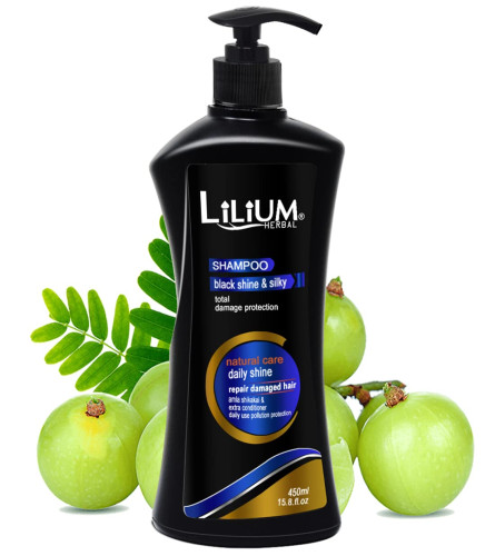 Lilium Black shine & silky Shampoo for Total Damage Protection 450 ml (Fs)