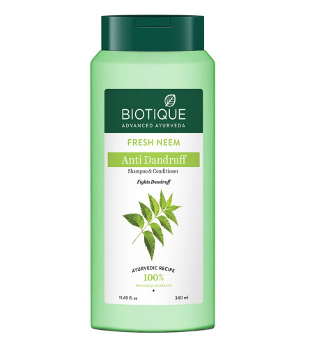 Biotique FRESH Neem Anti Dandruff Shampoo and Conditioner, 340ml