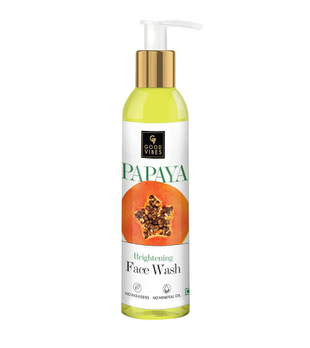 Good Vibes Papaya Brightening Face Wash, 120 ml (pack of 2) free shipping