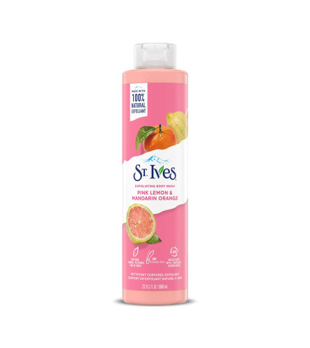St.Ives Exfoliating Body Wash Pink Lemon & Mandarin Orange extracts 650 ml (Fs)