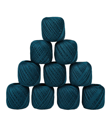 Crochet Cotton Thread Yarn for Knitting and Craft Making Set of 10 Ball (Teal) Fs