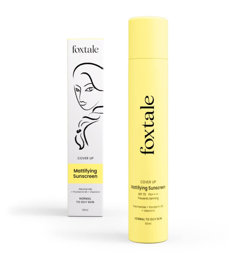 Foxtale Niacinamide Matte Sunscreen SPF 70+ PA++++ | No White Cast | Non Greasy | Anti-Tan Formula | Men & Women | 50 ml ( free ship)