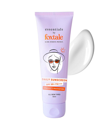 Foxtale Essentials Brightening SPF 50 Sunscreen with Vitamin C and Niacinamide 50 ml (pack of 2) Fs